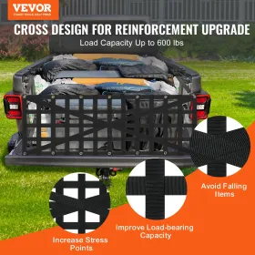 Tailgate Net Pickup Truck Tailgate Net 54" x 18" Adjustable Cross Design