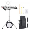 32 Note Glockenspiel Xylophone Bell Kit with Mallets, Stand & Practice Pad