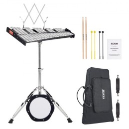 32 Bemærk Glockenspiel Xylophone Bell Kit med Mallets, Stand & Practice Pad