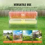 Livestock Hay Feeder, 2 in 1 Grain & Hay Feeder, 80-Gallon Capacity Pasture Feeder, 59" Long Goat Hay Feeder with Deeper Feeding
