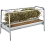 Livestock Hay Feeder, 2 in 1 Grain & Hay Feeder, 80-Gallon Capacity Pasture Feeder, 59" Long Goat Hay Feeder with Deeper Feeding