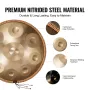 Handpan Drum 55.9 cm 9 Notes D Minor Steel Hand Drum with Mallets for Adult