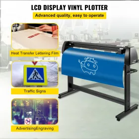 Vinyl Cutter Machine, 53" Vinyl Plotter, LCD Display Plotter Cutter, Three Adjustable  Pinch Rollers Sign Cutting Plotter,