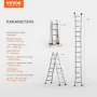 Telescoping Ladder A Frame, 13 FT Compact Aluminum Extension Ladder, Multi-Function Portable Collapsible RV Ladder, Telescopic L