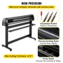 Vinyl Cutter Machine, 53" Vinyl Plotter, LCD Display Plotter Cutter, Three Adjustable Pinch Rollers Sign Cutting Plotter, Vinyl 