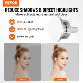 Softbox Lighting Kit 20 in x 28 in 45W 3000-6500K LED Bulbs for Shooting