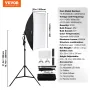 Softbox Lighting Kit 20 i x 28 i 45W 3000-6500k LED-pærer til