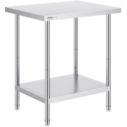Rustfrit stål Arbejdspræparat Tabel Kommerciel WorkTable Food Prep 24x30x34in