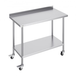 Stainless Steel Work Table Commercial Food Prep Table 24"x48" with Casters