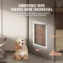 Pet Door, 8.27" x 11.93" Aluminum Frame with Lock and Flap System, Weatherproof Doggy Door, Easy to Install in Interior or Exter