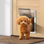 Pet Door, 8.27" x 11.93" Aluminum Frame with Lock and Flap System, Weatherproof Doggy Door, Easy to Install in Interior or Exter