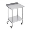Stainless Steel Work Table Commercial Food Prep Table 24"x30" with Casters