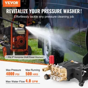 Højtryksrenserpumpe 1" aksel Vandret triplex stempel 4000 PSI