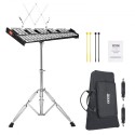 32 Note Glockenspiel Xylophone Bell Kit with Mallets, Drum Sticks & Stand