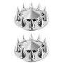 Front Axle Wheel Covers, Spiked Axle Cover for Semi Truck, ABS Electroplate Rust-Resistant Lug Nut Covers, Universal Fit, Instal