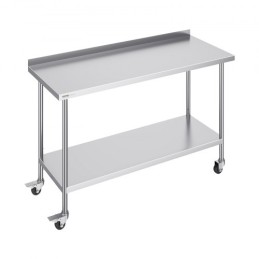 Stainless Steel Work Table Commercial Food Prep Table 24"x60" with Casters