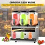 Commercial Slushy Machine, 15Lx3 Triple Tank Frozen Drink Machine, 180 Cups Stainless Steel Margarita Smoothie Frozen Drink Make