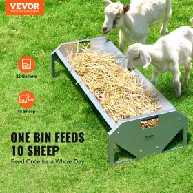 Livestock Feeding Trough 22 Gallon Capacity 45" Goat Feeder for 10 Sheep