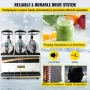 Commercial Slushy Machine, 15Lx3 Triple Tank Frozen Drink Machine, 180 Cups Stainless Steel Margarita Smoothie Frozen Drink Make