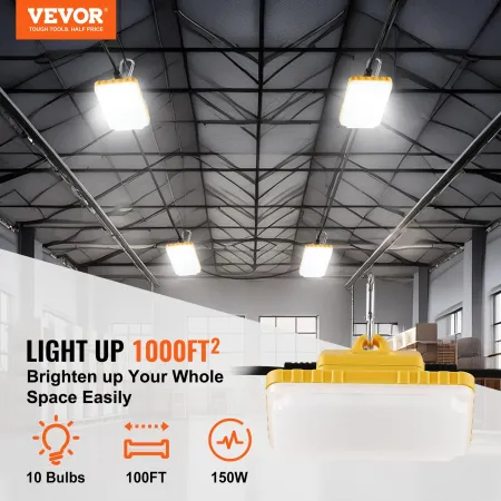 30.5 m Construction String Lights 150W 15000LM Connectable Waterproof