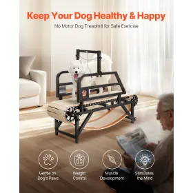 Dog Treadmill for Medium Dogs, 330lbs Weight Capacity, Dog Running Machine with Adjustable Ramps, 15.5" Runway Dog Pacer Slatmil