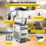 Commercial Slushy Machine, 15L Single Tank Frozen Drink Machine, 60 Cups Stainless Steel Margarita Smoothie Frozen Drink Maker, 
