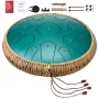 Steel Tongue Drum 35.6 cm 15 Notes Rain Drum for Outside C Major Green