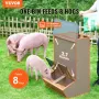Hog Feeder, 3.7 Bushel Capacity, Double Door Pig Feeder, Heavy Duty Steel Piglets Feeder, Multipurpose Trough Creep Feeder, Outd