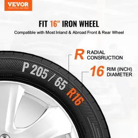 16 "Wheel Rim Cover Hubcaps Sæt med 4 Robust Hubcap til al vejrforbrug