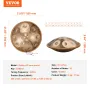 Handpan Drum 55.9 cm 12 Notes D Minor Hand Drum Instrument with Mallet