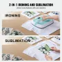 Heat Press Machine, 12 x 10 inches Portable Heat Press, Dual-Tube Even Heating, Heat Transfer Machine with Precise Temp Control 