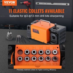 MR-13B Drill Bits Sharpener 3-13mm Bits Grinder Sharpener & 11 Collets