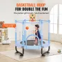60" Kids Trampoline, 5FT Indoor Outdoor Trampoline, Mini Toddler Recreational Trampolinewith Safety Enclosure Net and Basketball