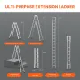 Telescoping Ladder A Frame, 17 FT Compact Aluminum Extension Ladder, Multi-Function Portable Collapsible RV Ladder, Telescopic L