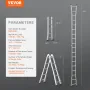 Telescoping Ladder A Frame, 17 FT Compact Aluminum Extension Ladder, Multi-Function Portable Collapsible RV Ladder, Telescopic L