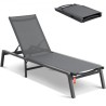 Chaise Lounge Chair Outdoor Patio Lounge Chair with Adjustable 5-Position