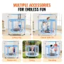 55" Kids Trampoline, 4.6FT Indoor Outdoor Trampoline, Mini Toddler Recreational Trampolinewith Safety Enclosure Net and Basketba