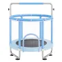 55" Kids Trampoline, 4.6FT Indoor Outdoor Trampoline, Mini Toddler Recreational Trampolinewith Safety Enclosure Net and Basketba