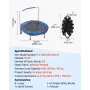 36" Kids Trampoline, 3FT Indoor Outdoor Trampoline, Foldable Mini Trampoline with Handle, Rebounder Trampoline for Toddlers, Bir