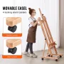 Studio H-Frame Easel, Holds Canvas Art up to 48", Beechwood Artists Easel for Painting with Wheels and Large Storage Tray, 33 lb