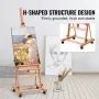Studio H-Frame Easel, Holds Canvas Art up to 48", Beechwood Artists Easel for Painting with Wheels and Large Storage Tray, 33 lb