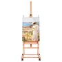 Studio H-Frame Easel, Holds Canvas Art up to 48", Beechwood Artists Easel for Painting with Wheels and Large Storage Tray, 33 lb