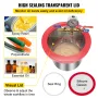5.7 L Vacuum Chamber, Vacuum Degassing Chamber Glass Lid Stainless Steel Degassing Chamber Silicones for Gas Extraction and Prot
