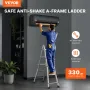 Telescoping Ladder A Frame, 9.5 FT Compact Aluminum Extension Ladder, Multi-Function Portable Collapsible RV Ladder, Telescopic 
