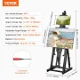 Studio H-Frame Easel har lærredskunst op til 77 "Beechwood