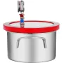 5.7 L Vacuum Chamber, Vacuum Degassing Chamber Glass Lid Stainless Steel Degassing Chamber Silicones for Gas Extraction and Prot