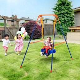 Swing Sets for Backyard 3 in 1 Toddler Swing Set with 4 Sandbags Foldable