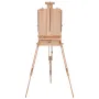 French Easel, Hold Canvas to 34", Beechwood Foldable Sketchbox Easel with Drawer, Palette and Strap, Angle and Height Adjustable