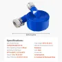 Backwash Hose, 76 mm(3 in) x 15.2 m(50 ft), Blue High Quality PVC Hose, with Clamps, Camlock, Aluminum Fittings, Fit Various Pum