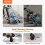 Grocery Shopping Cart, 45L Stair Climbing Shopping Cart with 360° Rolling Swivel Wheels, Stair Climber Utility Cart with Tri-Whe